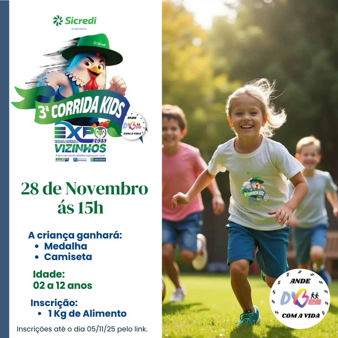 Expovizinhos: 3ª edição da Corrida Kids está confirmada