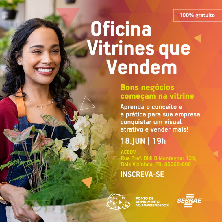 Oficina ‘Vitrines que vendem’ tem inscrições gratuitas