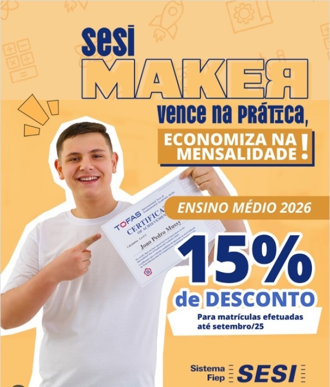 Colégio Sesi está com matrículas abertas