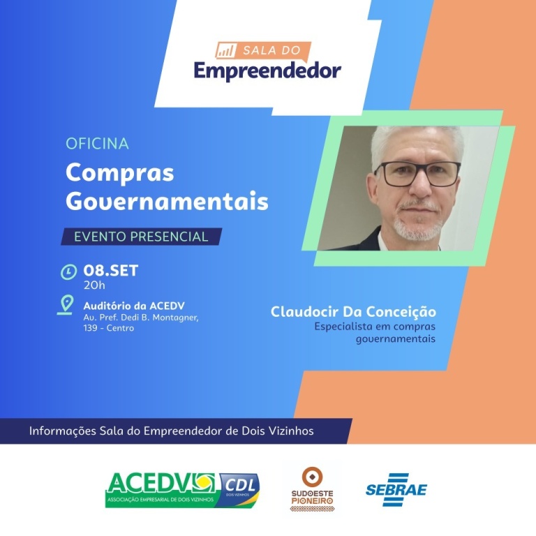 Sala do Empreendedor promove palestra sobre protagonismo e oficina sobre compras públicas