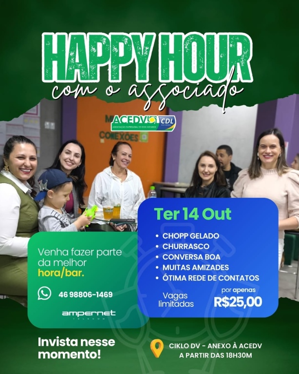2ª edição do Happy Hour com Associado será no dia 14 de outubro