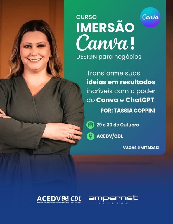 Curso de Imersão no Canva será realizado na ACEDV/CDL