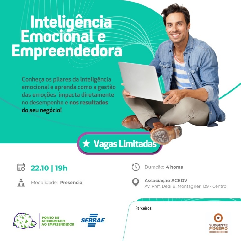 Oficina Inteligência Emocional e Empreendedora será no dia 22 de outubro