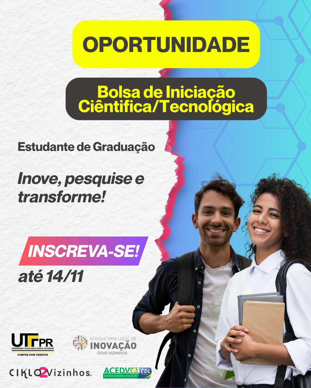 UTFPR tem cinco bolsas para alunos de graduação