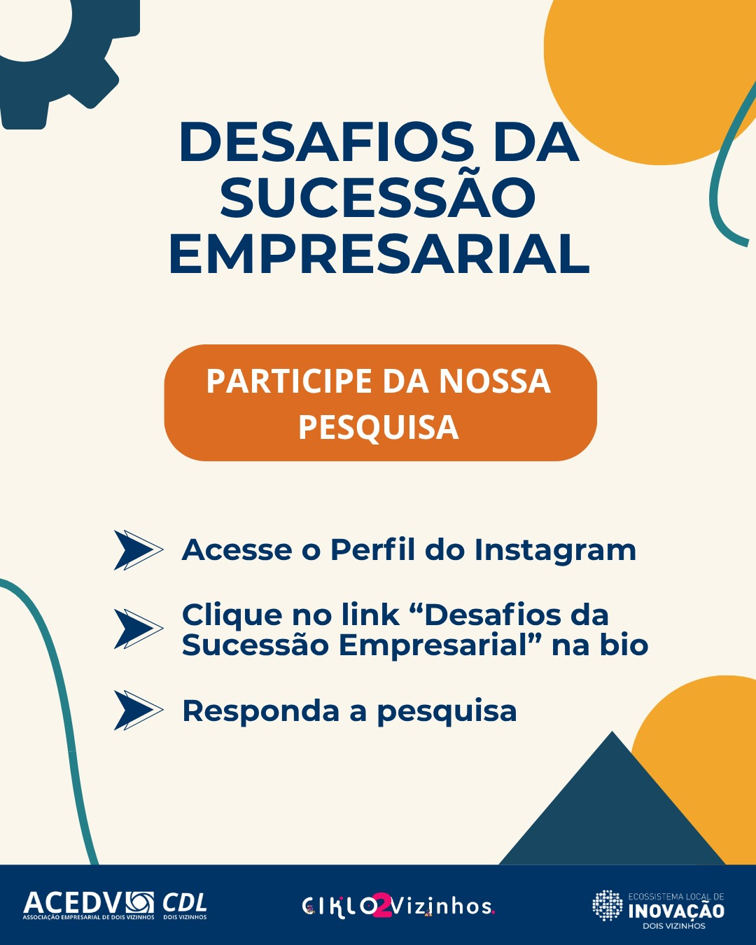 ACEDV/CDL promove pesquisa sobre sucessão familiar