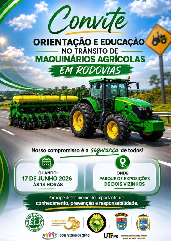Palestra vai abordar a circulação de máquinas agrícolas em rodovias