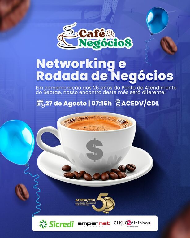 Café e Negócios, nesta quinta, terá Rodada de Negócios