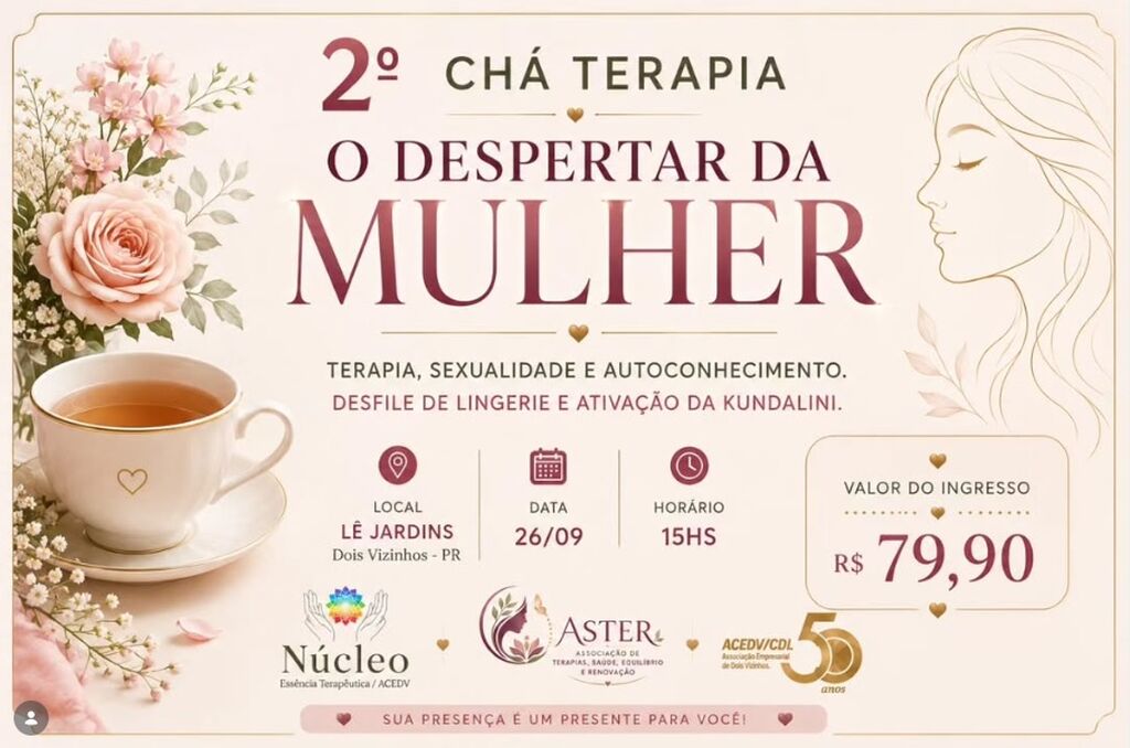 2º Chá Terapia vai abordar o Despertar da Mulher